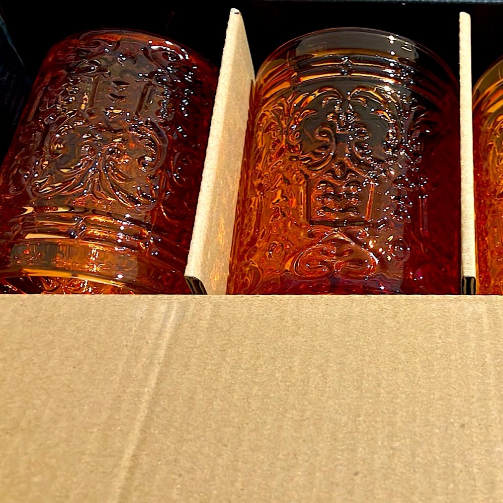 Godinger Antique Style Embossed Glass Tumblers - NWT, 4